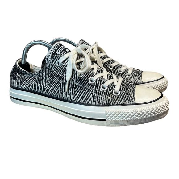 CONVERSE CHUCK TAYLOR ALL STAR ZIG ZAG SNEAKER SHOE WHITE BLACK 9.5 - Picture 1 of 9